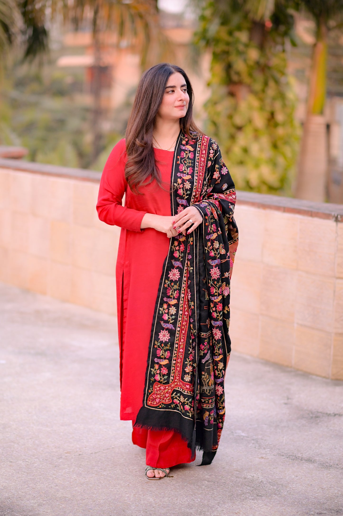 Luxury edit : Pashtoosh kalamkari shawl