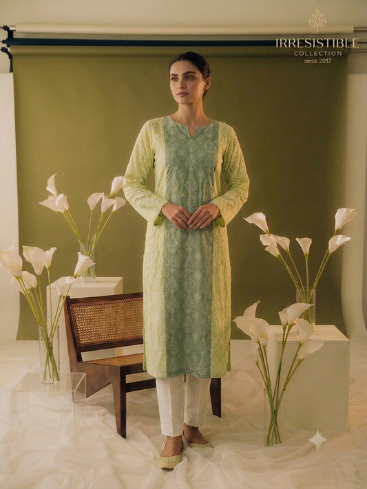 Chikankari shirt : Centre panel