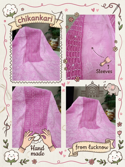 Chikankari shirt : Centre panel