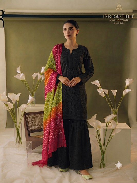 Basic black : Chikankari shirt