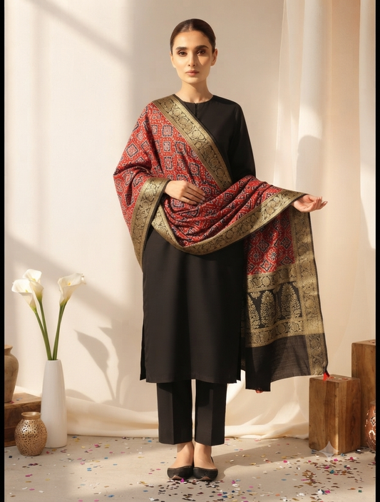 Ajrak silk Dupatta
