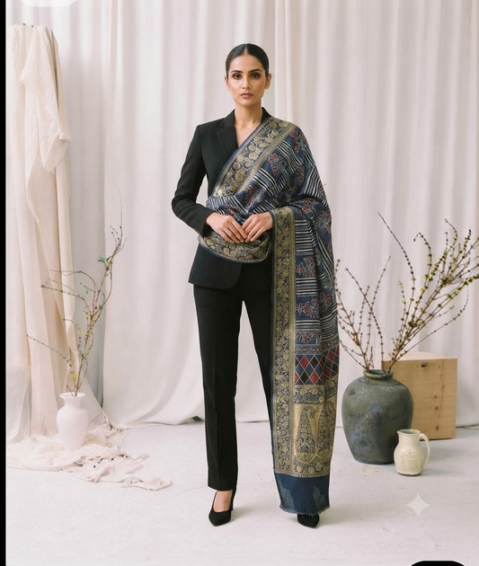 Ajrak silk Dupata