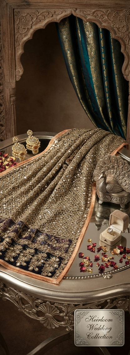Mirror work: Silk dupata