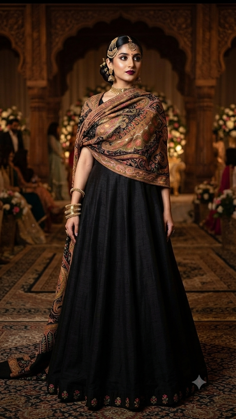 Luxury shawl : Silk kalamkar shawl
