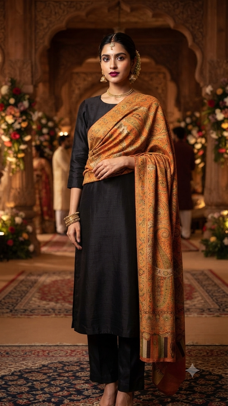 Reversible persian kaani : pashmina shawl