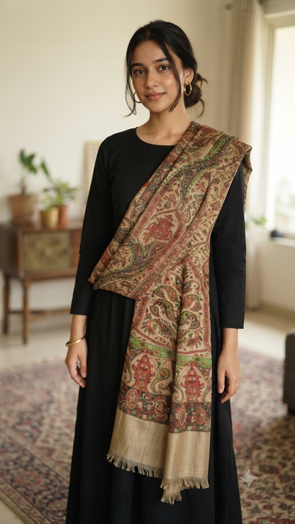 Reversible persian kaani: shawl