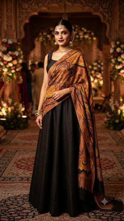 Royal Moonlight kaani: Reversible shawl
