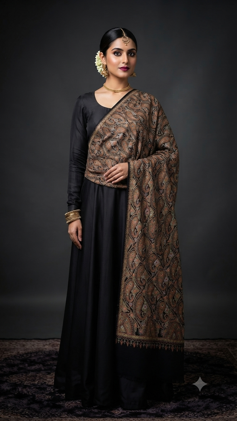 Jama shawl : Pure Pashmina