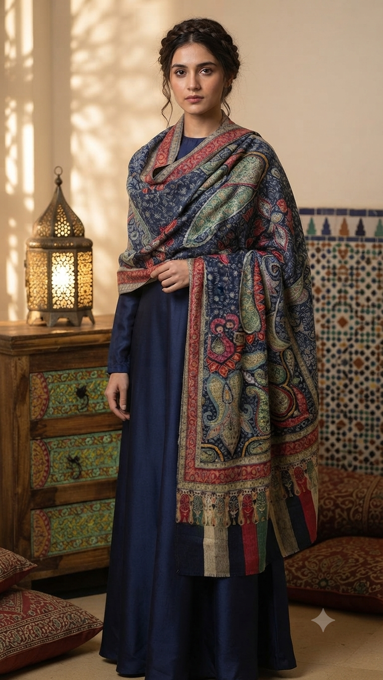 Reelkaar kalamkar shawl