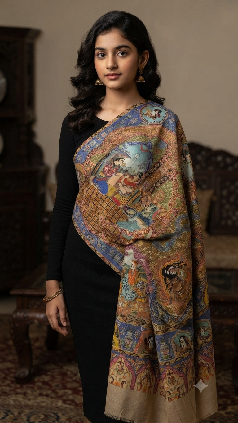 Shikargah kalamkar : shawl