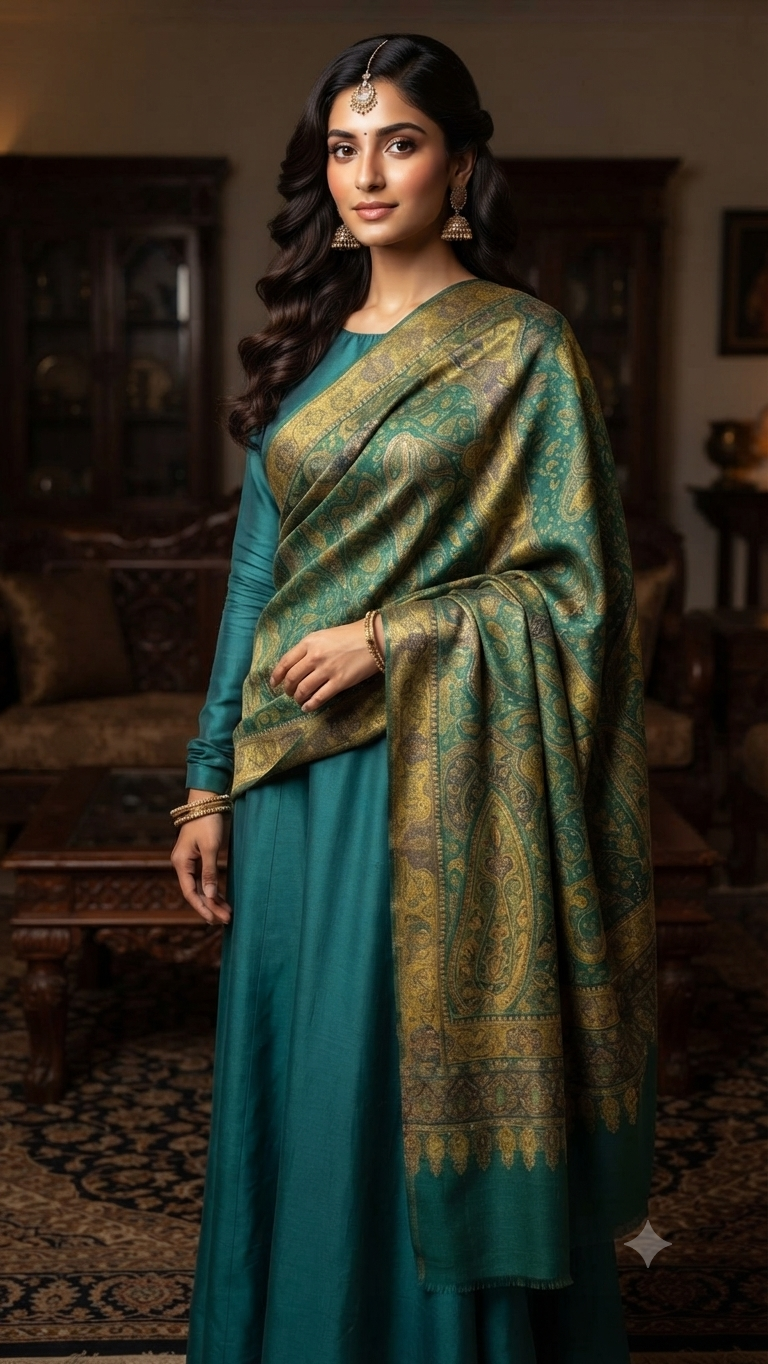 Shikargah silk kaani : shawl