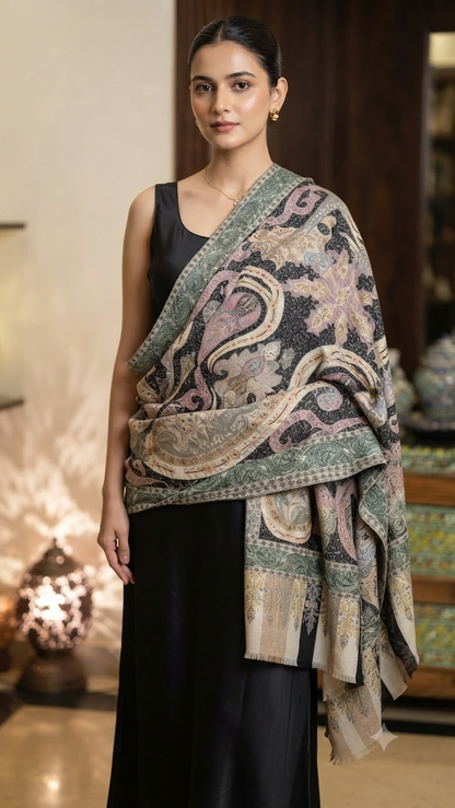 Reelkaar kalamkari shawl : Pashmina