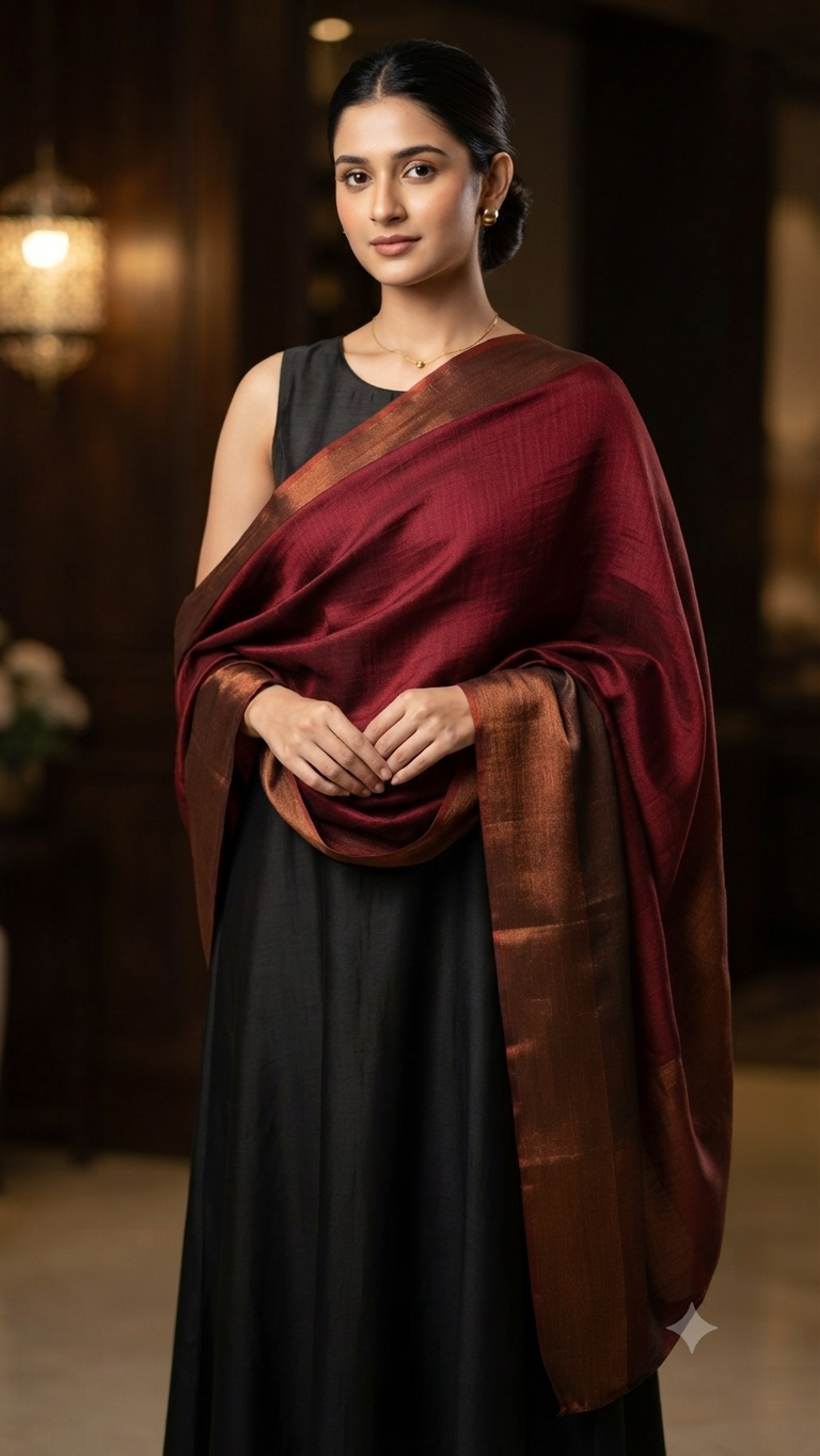 Moonlight kaani : Reversible pashmina shawl