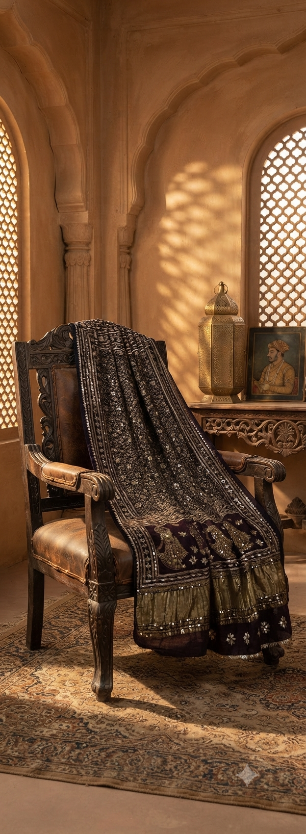 Silk zardozi shawls