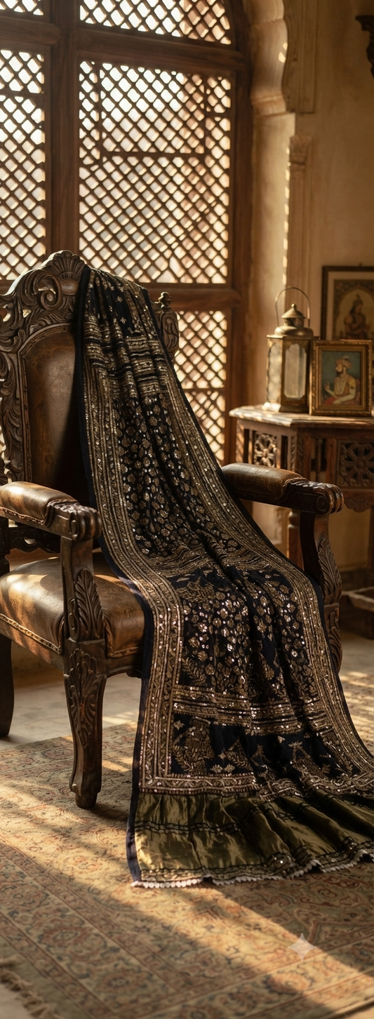 Silk zardozi shawls