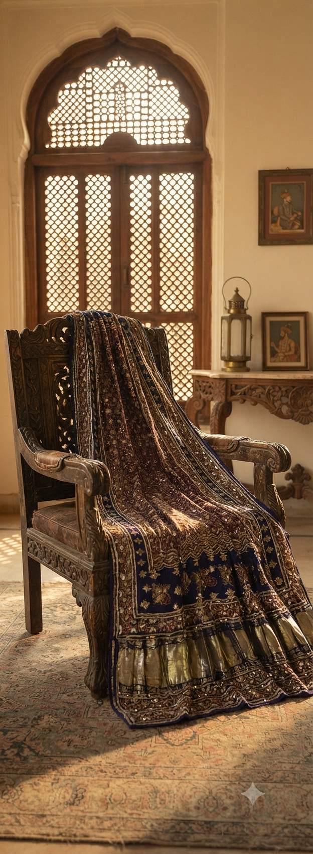 Silk zardozi shawls