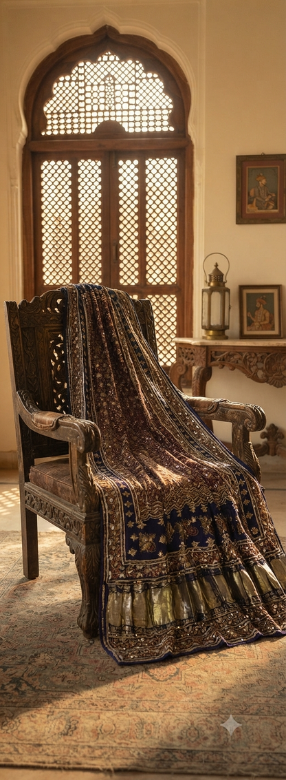 Silk zardozi shawls