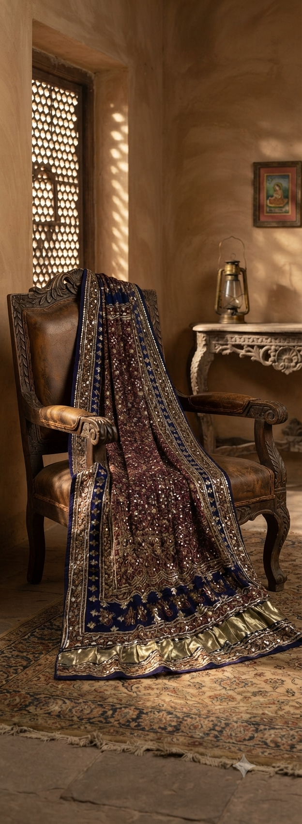 Silk zardozi shawls