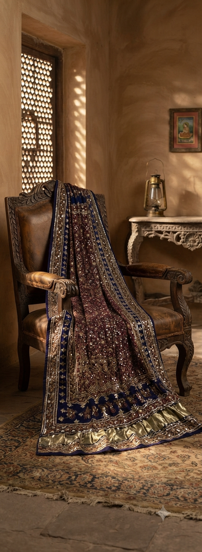 Silk zardozi shawls