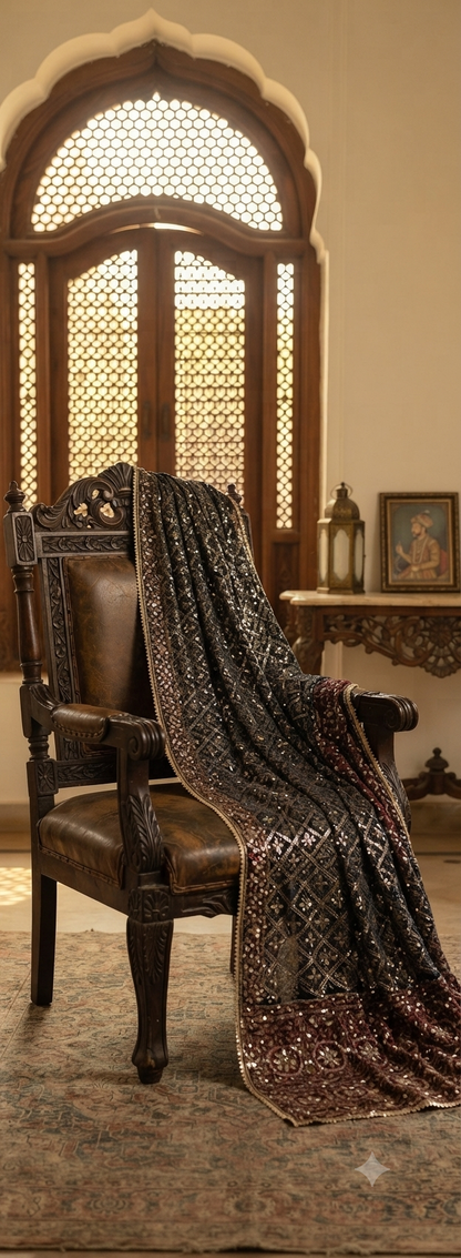 Silk zardozi shawls