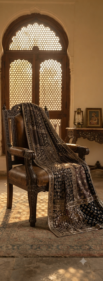 Silk zardozi shawls