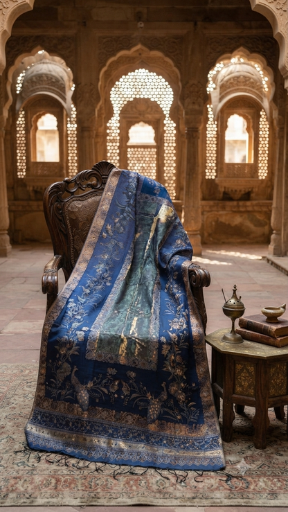 Moonlight silk kaani : shawl