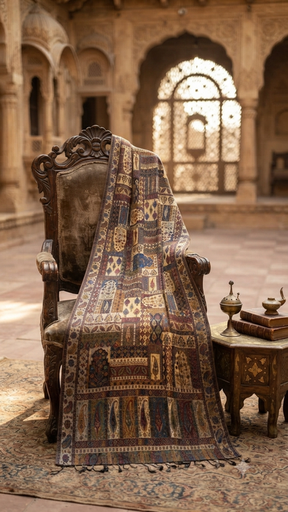 Moonlight silk kaani : shawl