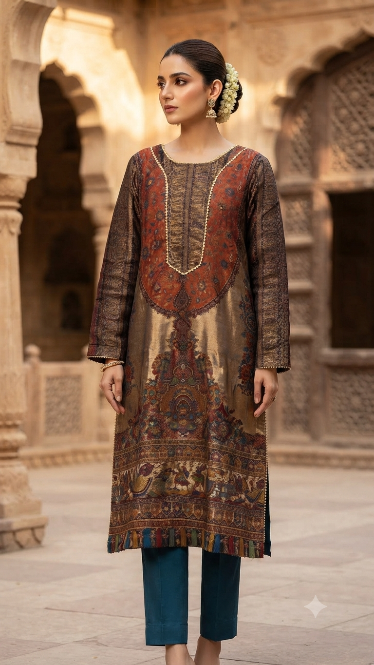 Kaani silk shirt: stitched