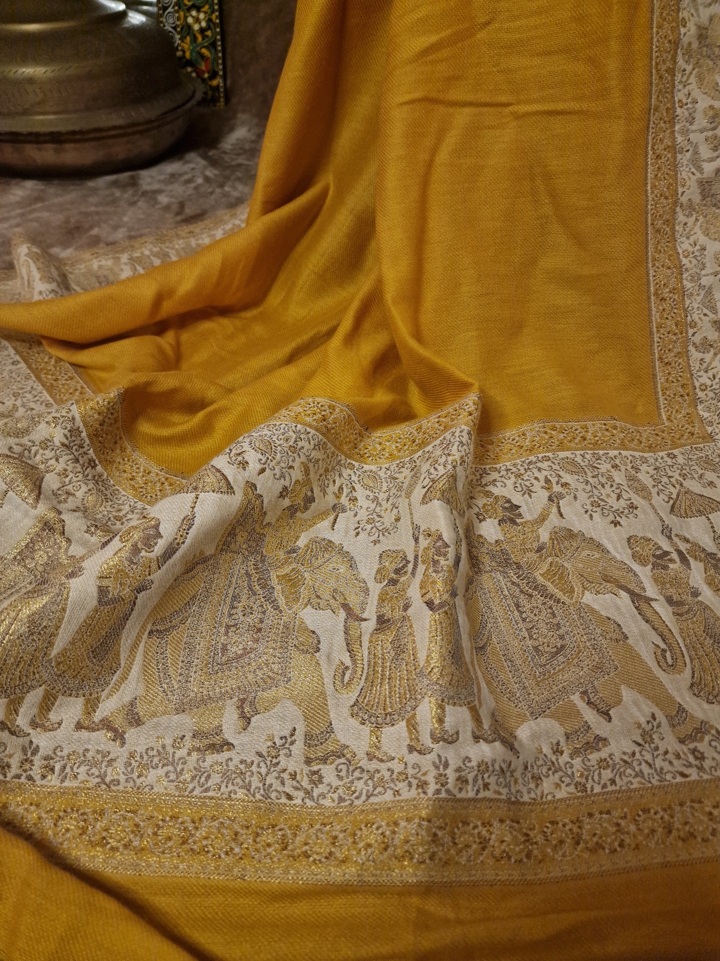 Pashmina tilla border kanni