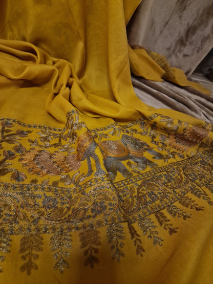 Pashmina tilla embroidery shawl