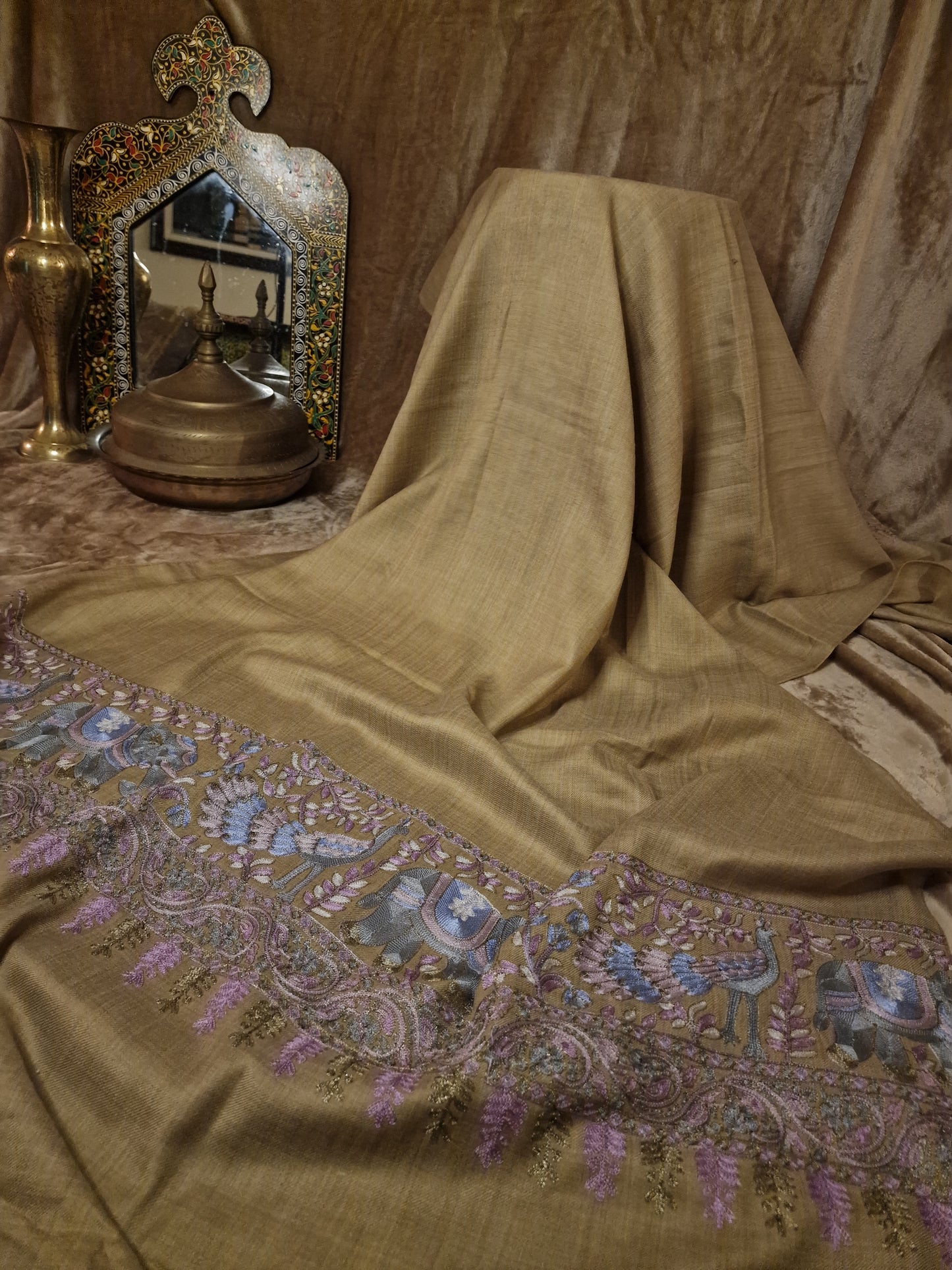 Pashmina tilla embroidery shawl