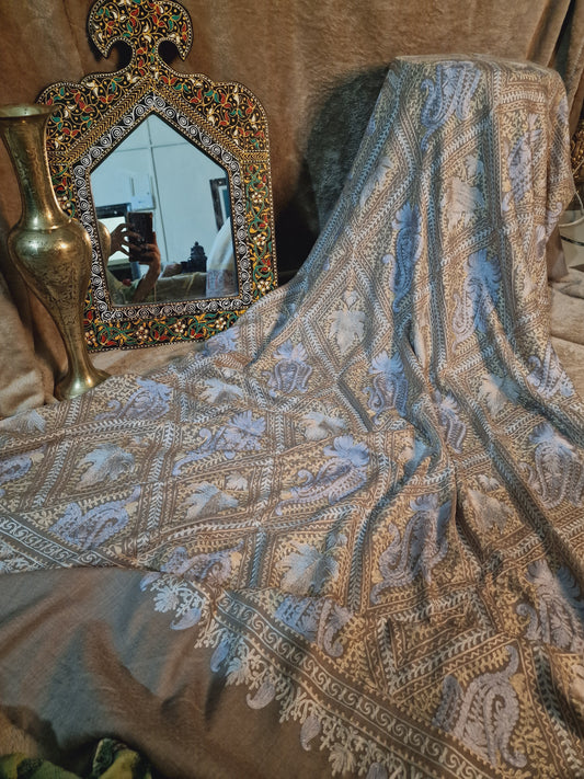 Shahtoosh resham embroidery shawl