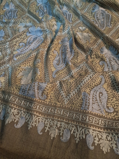 Shahtoosh resham embroidery shawl