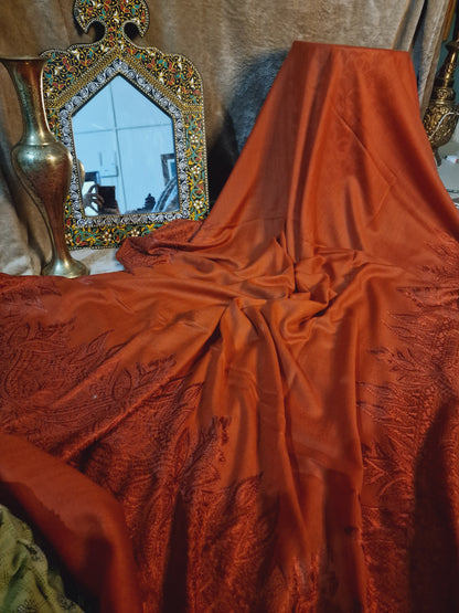 Resham kaar border shawl