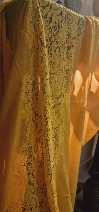 Pure toosh shawl : chentelli lace insert