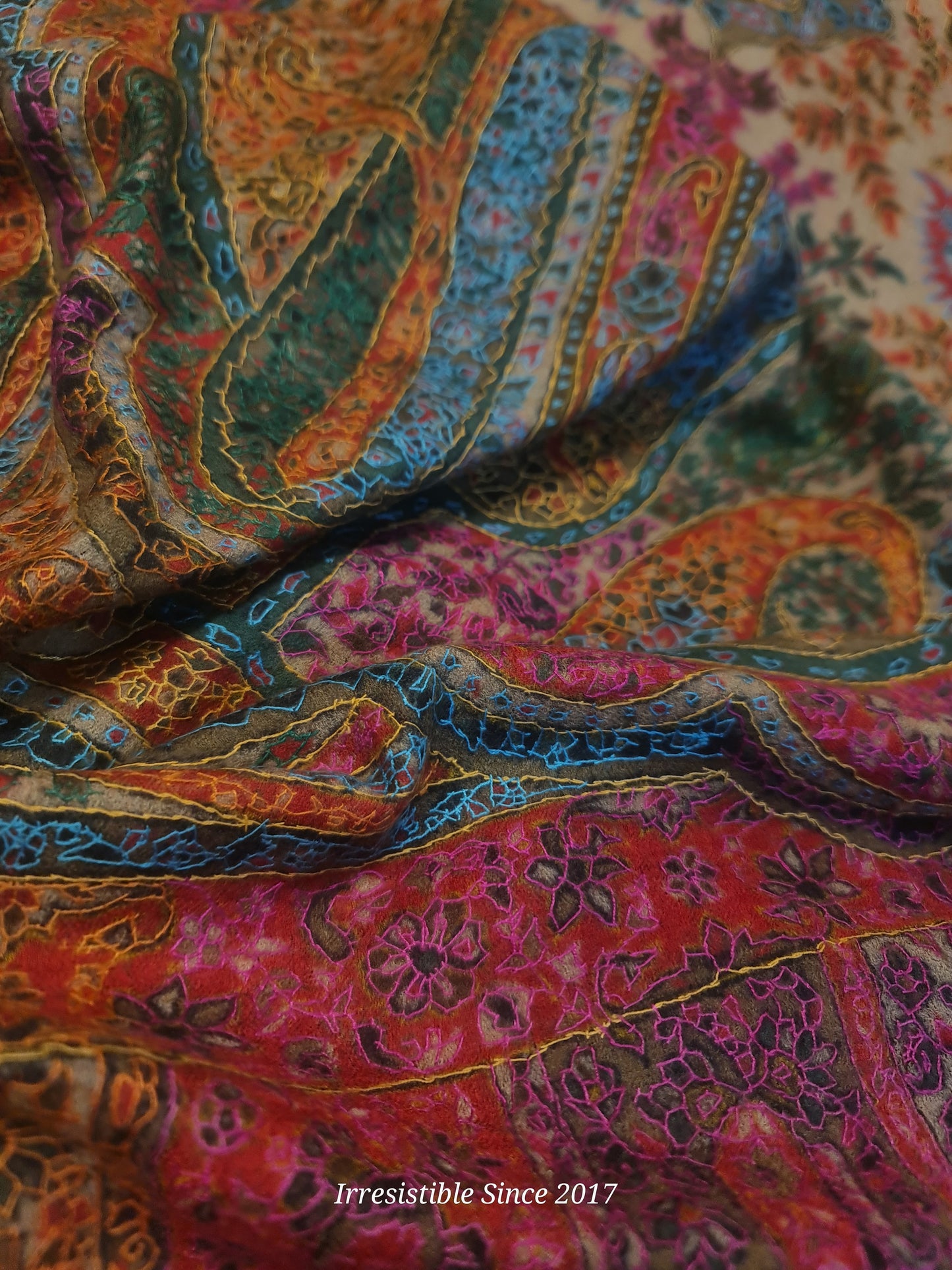 Shahtoosh: needle work kalamkari shawl