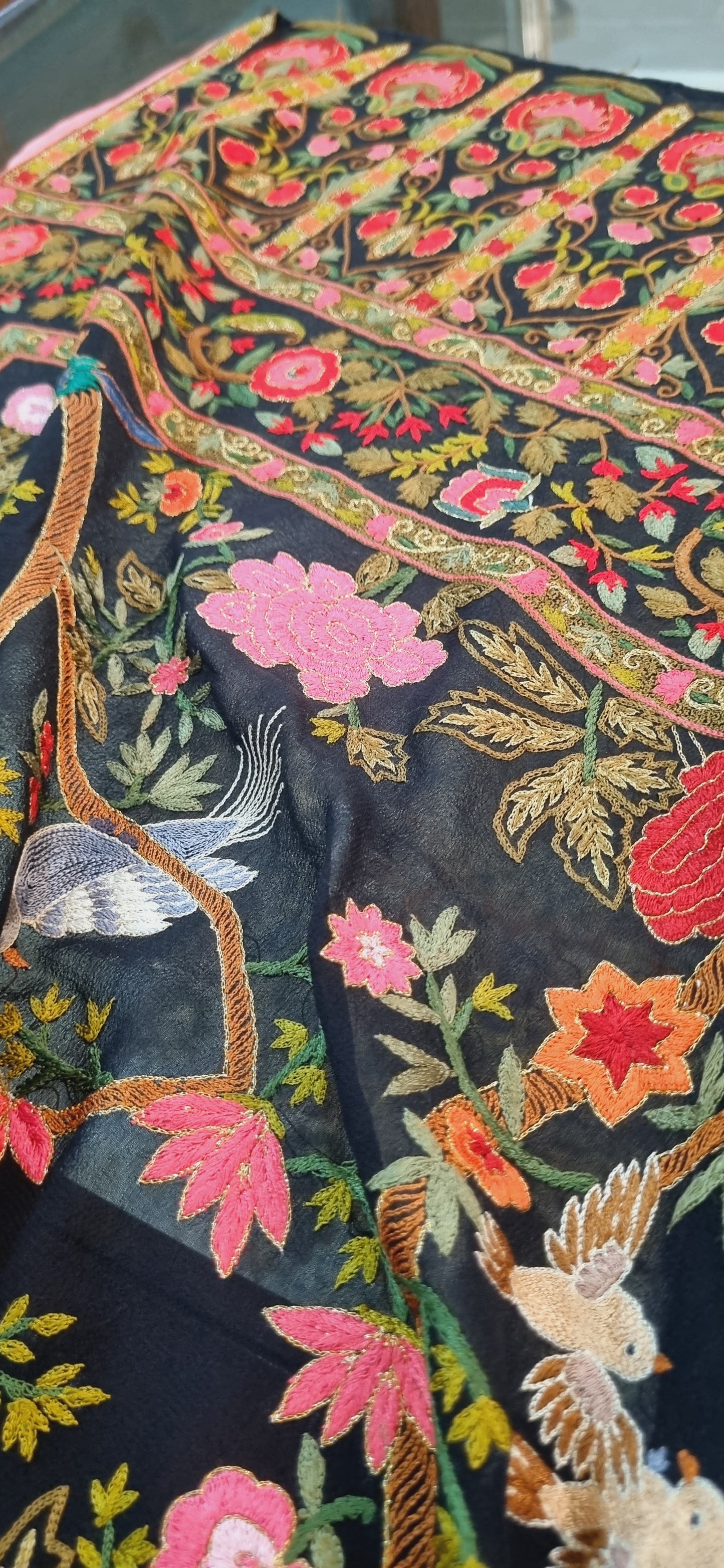 Kalamkari heritage shawl: pure georgete