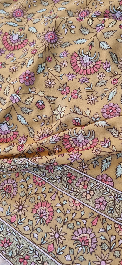 Kalamkar heritage shawl: Georgette