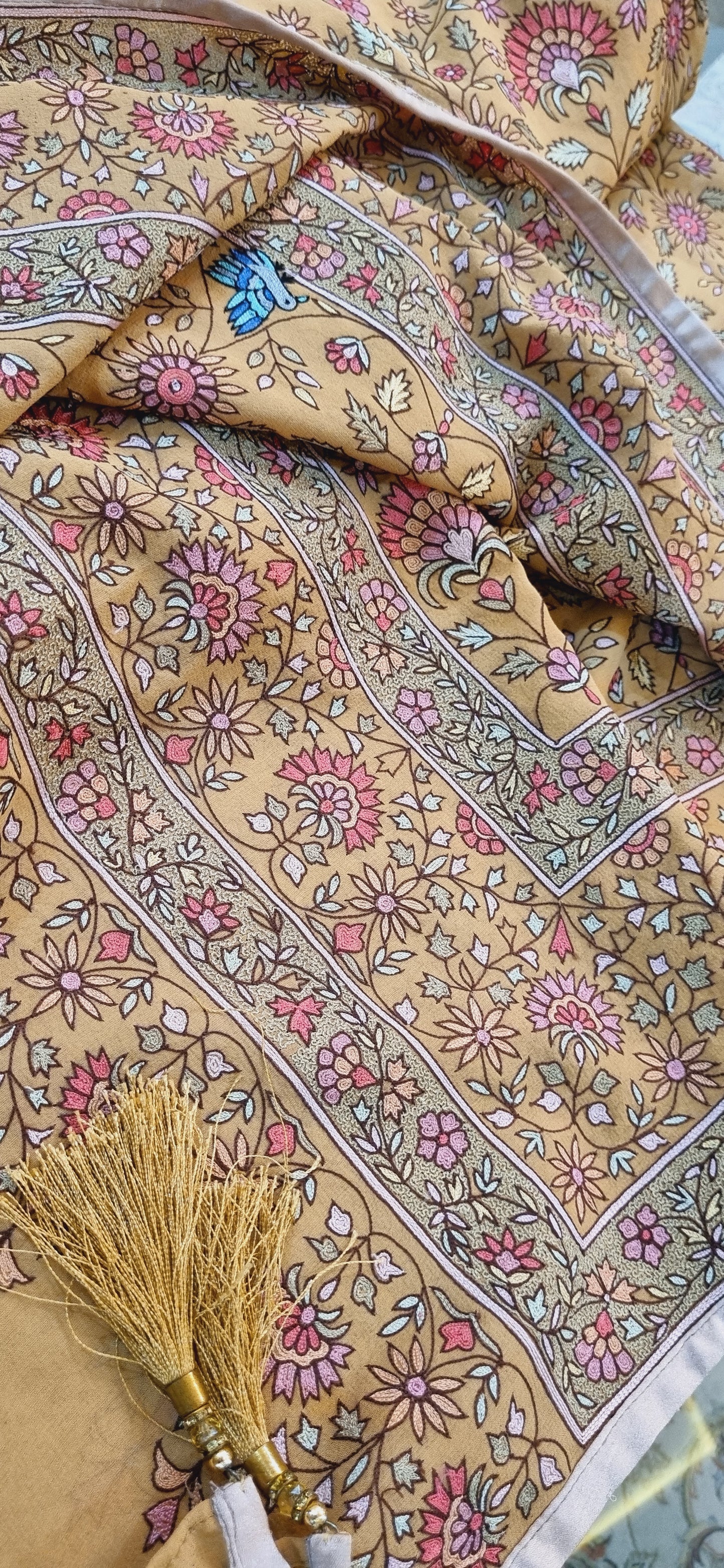 Kalamkar heritage shawl: Georgette