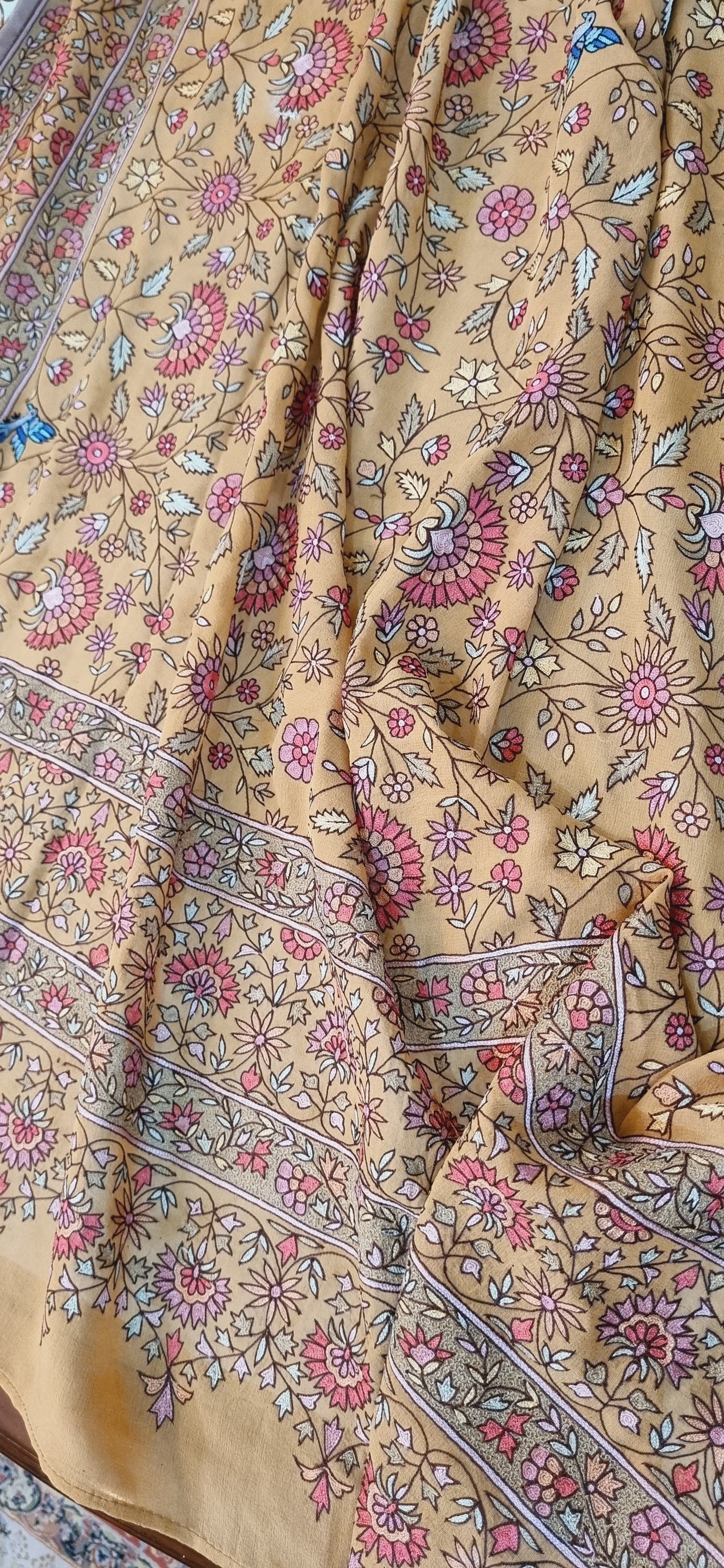 Kalamkar heritage shawl: Georgette