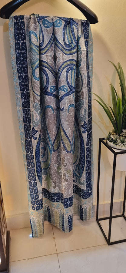 Embroidered pashmina: Reelkar