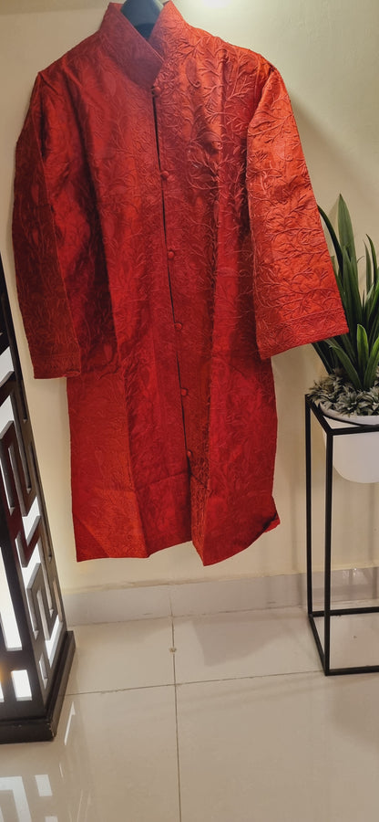 Coat Embroidered: silk