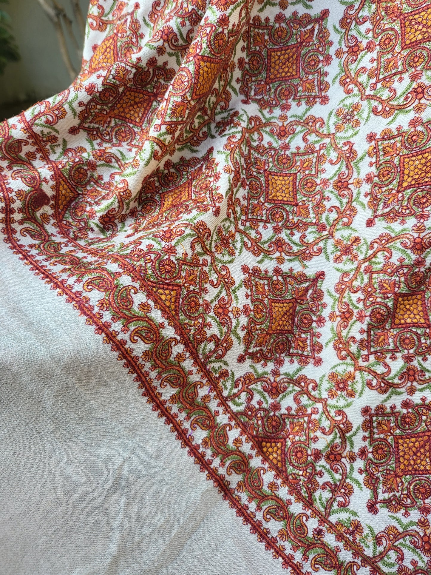 Paper machie : embroidered shawl