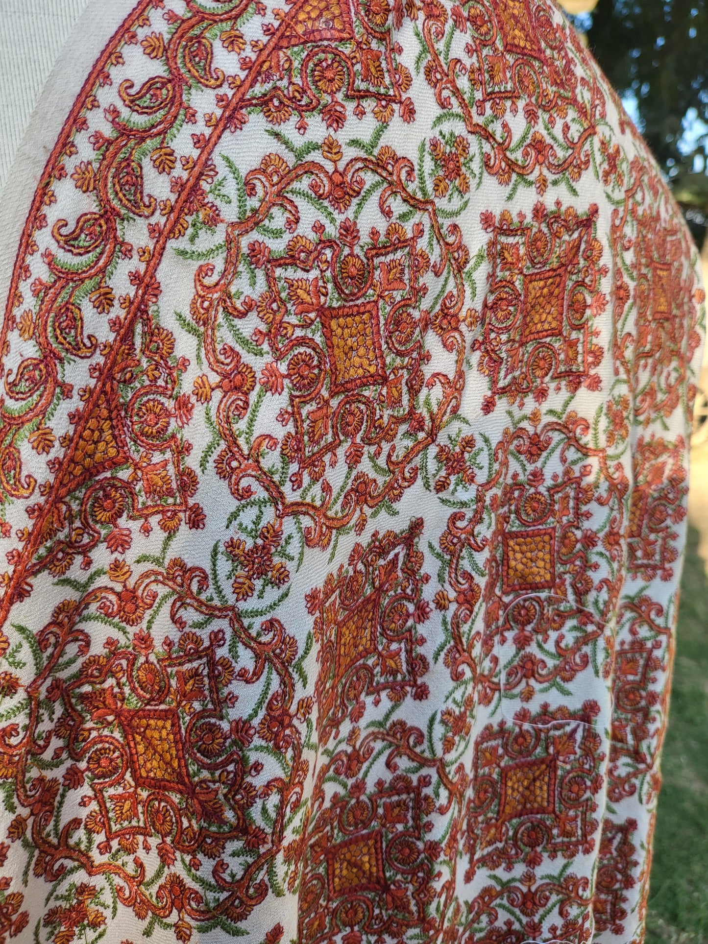 Paper machie : embroidered shawl