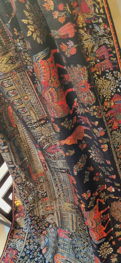 A Darbari royal moonlight kaani: shawl