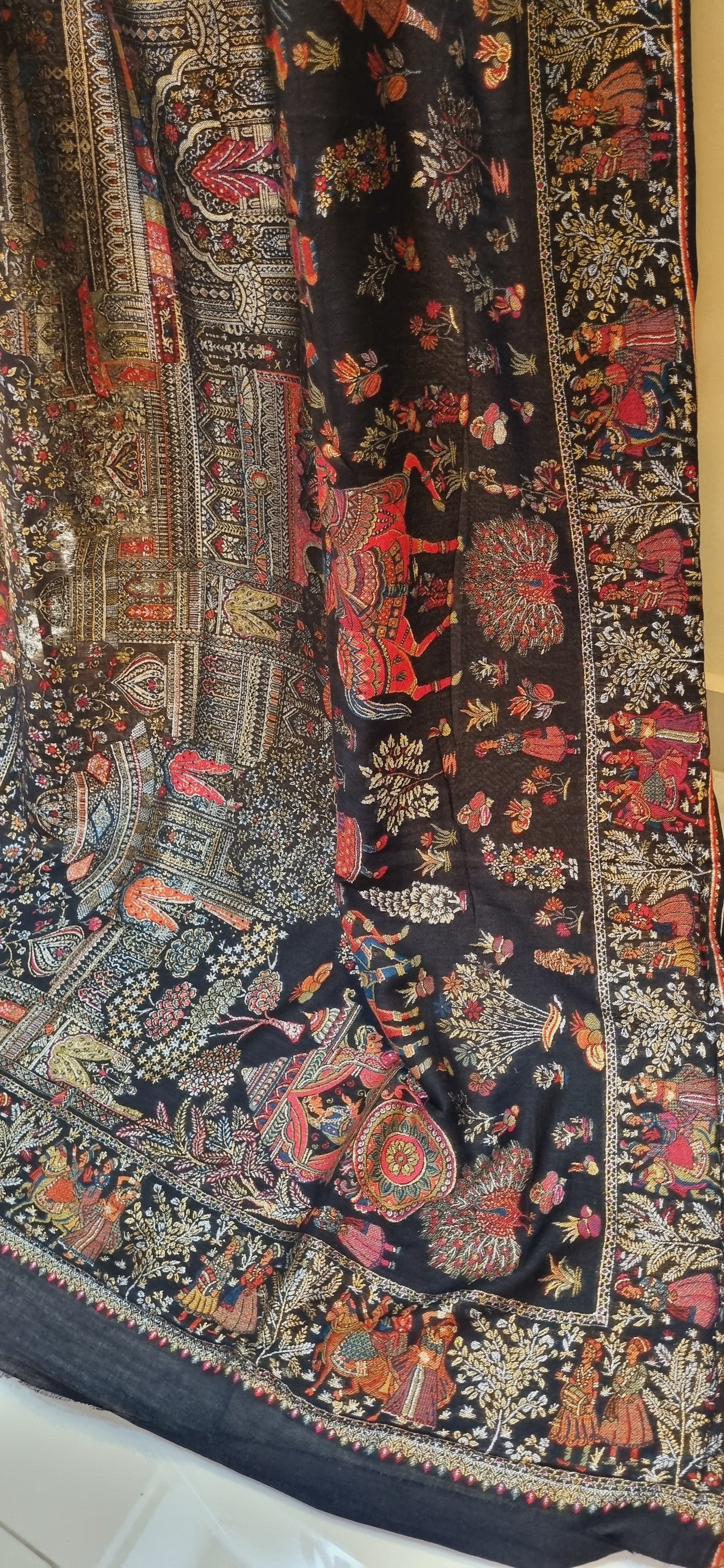 A Darbari royal moonlight kaani: shawl