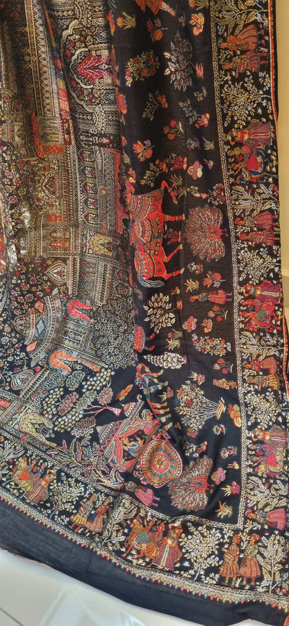 A Darbari royal moonlight kaani: shawl