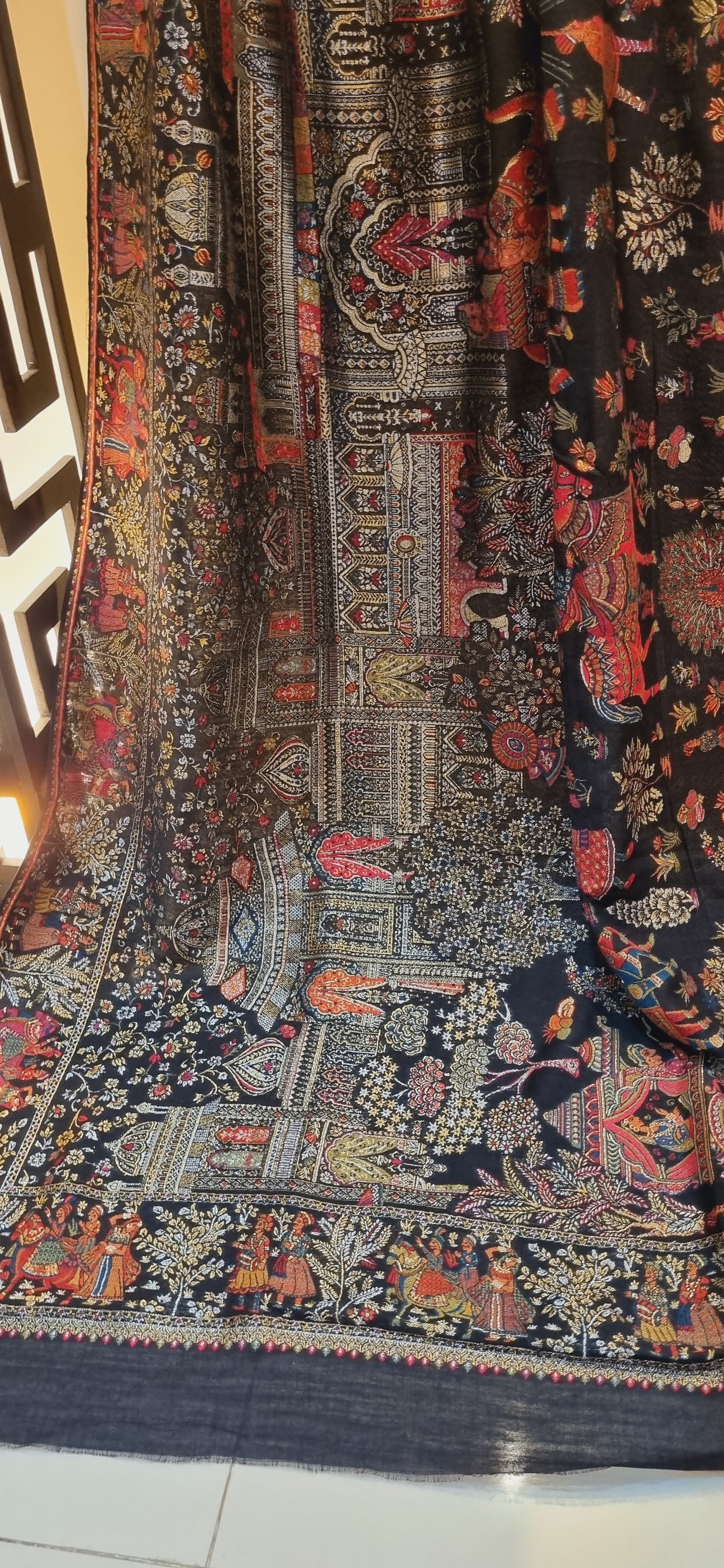 A Darbari royal moonlight kaani: shawl