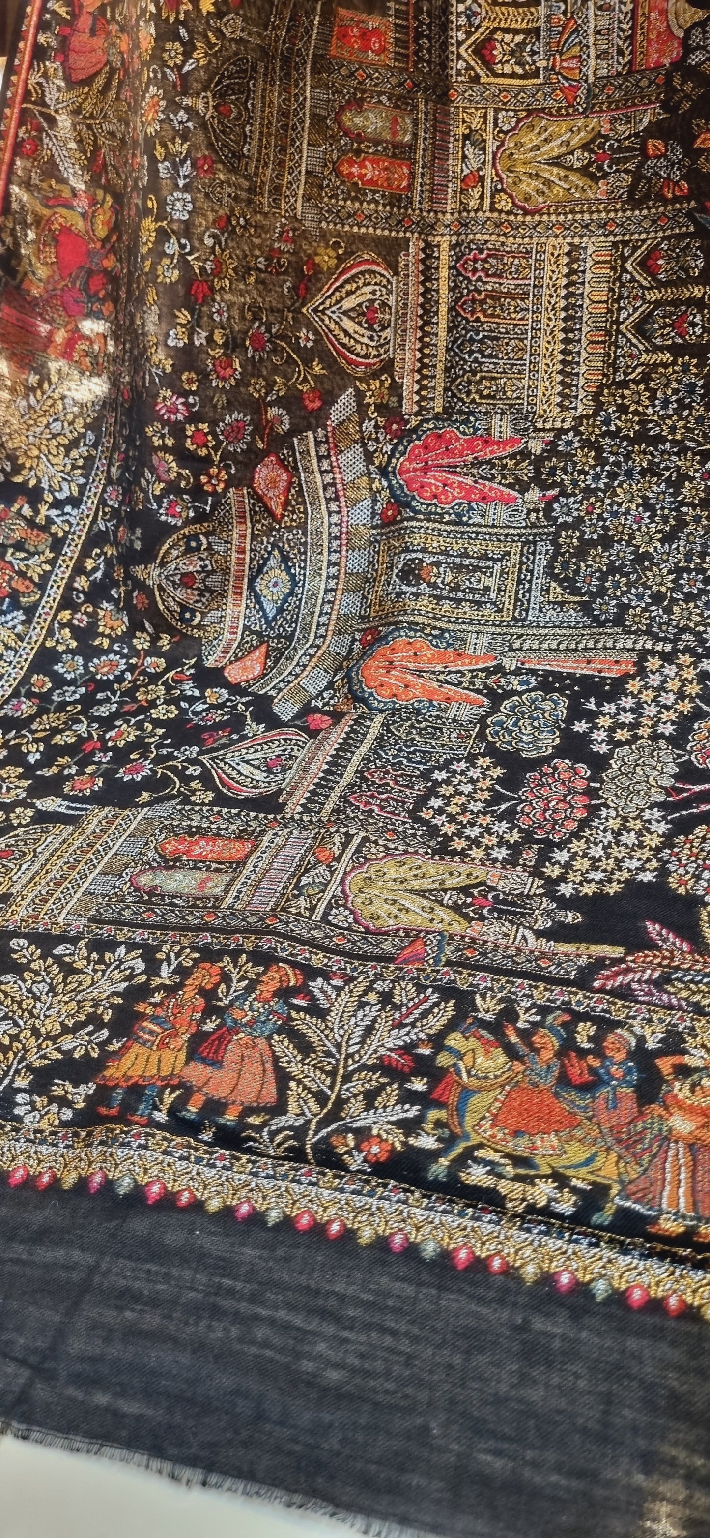 A Darbari royal moonlight kaani: shawl
