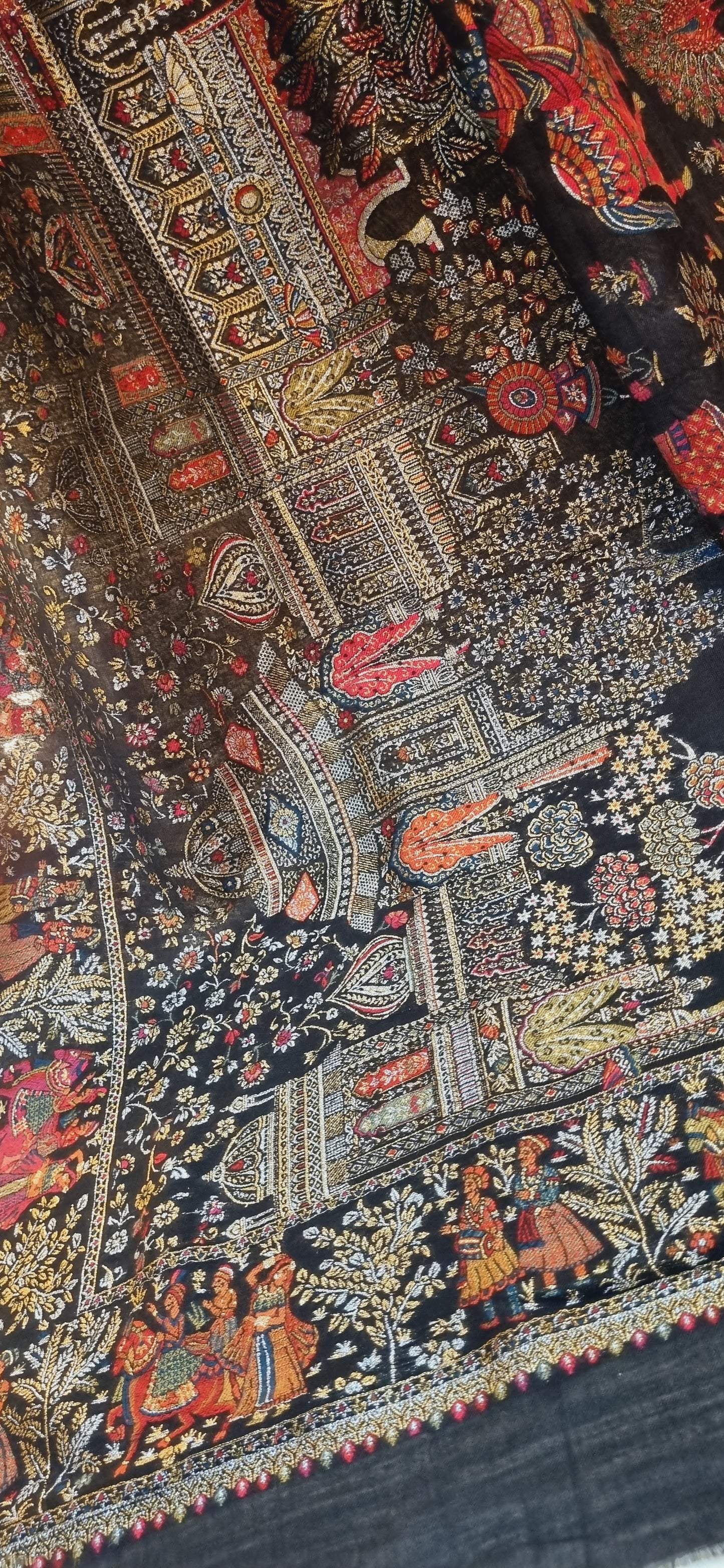 A Darbari royal moonlight kaani: shawl